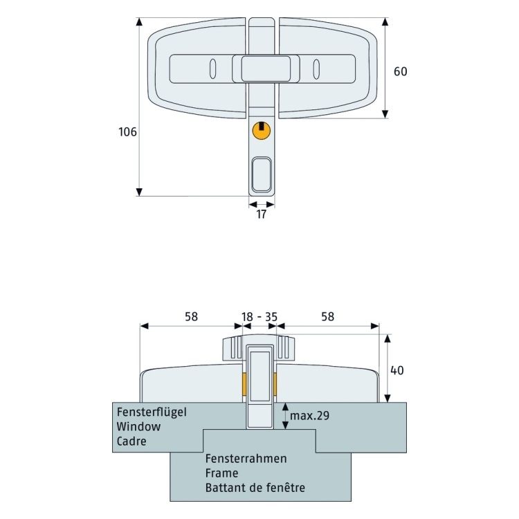 ABUS Fensterzusatzschloss "DFS95"