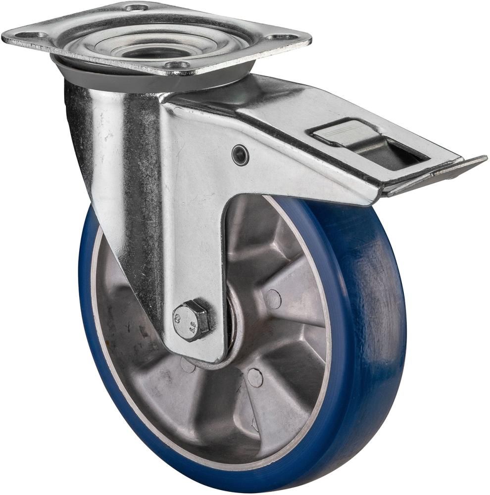 Lenkrolle L420.B92 mit Totalfeststeller Rad Ø 80mm 155kg, Stahl verzinkt