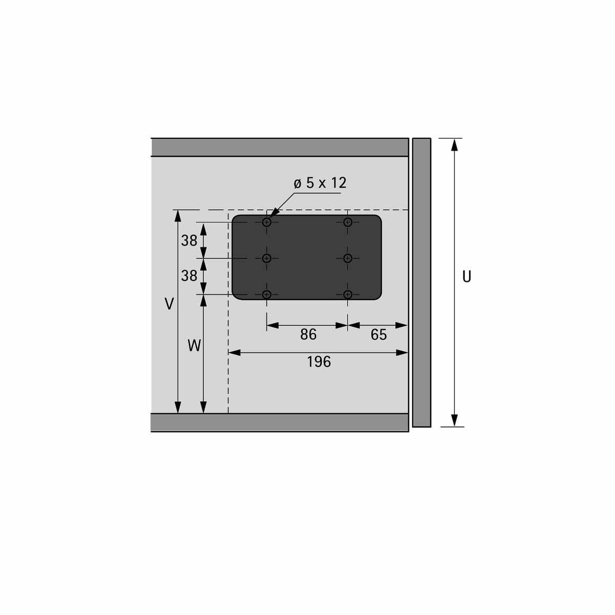 Klappenhalter mit Seilzug Lift Mini, 100N