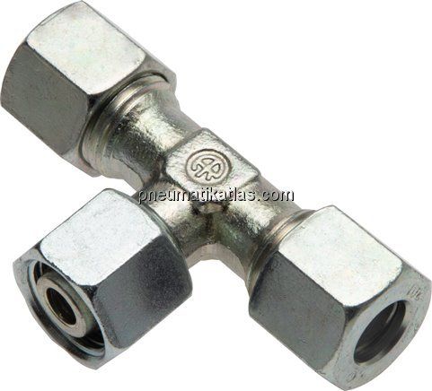 Einstellb. T-Schneidringverschraubung 6 L (M12x1,5), Stahl verzinkt