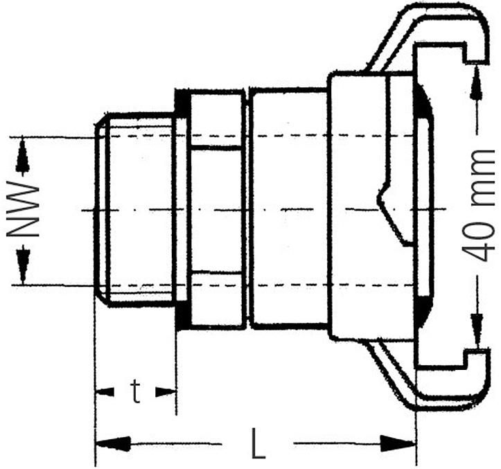 GEKA plus-Gewindestück 360° drehbar, MS, AG G3/4,SB