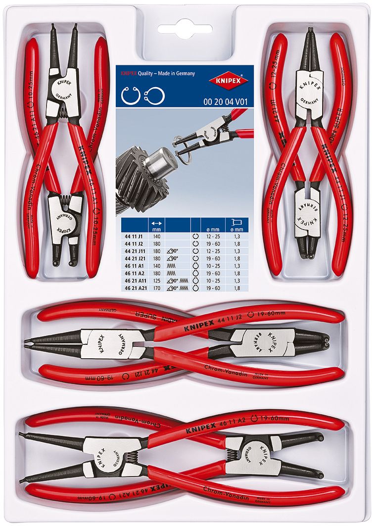 KNIPEX Sicherungsringzangen-Set 8-teilig