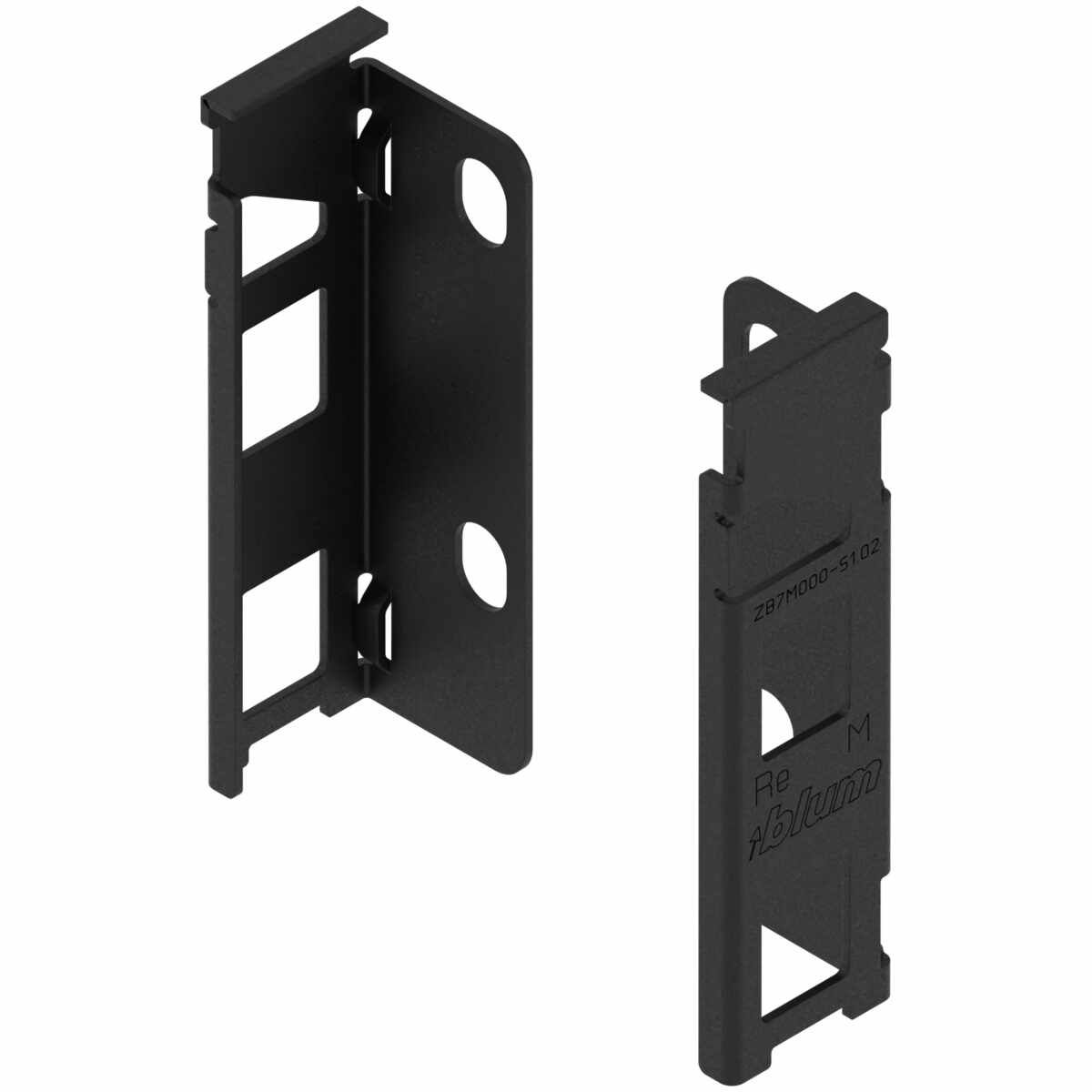 LEGRABOX Holzrückwandhalter, Höhe M (106 mm), links/rechts, carbonschwarz matt