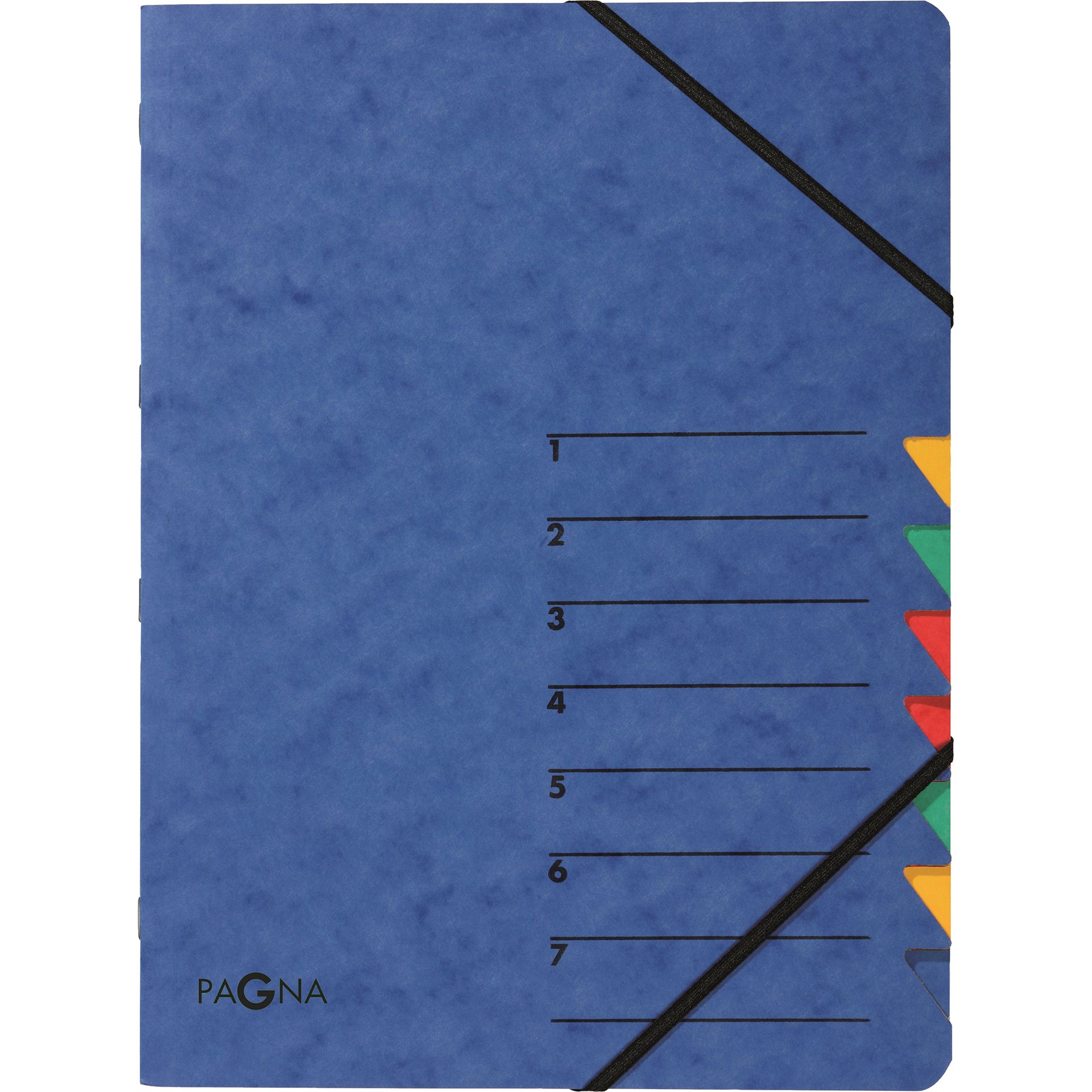 Ordnungsmappe EASY DIN A4 7Fächer Pressspann blau