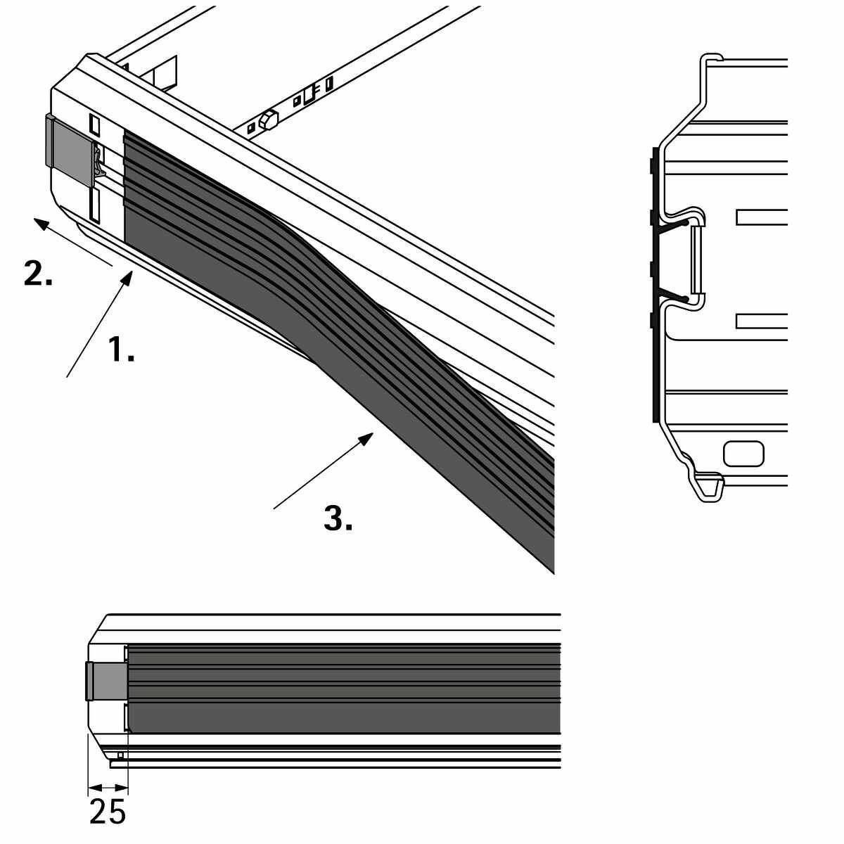 Abdeckprofil , Aluminium Optik, 736 mm
