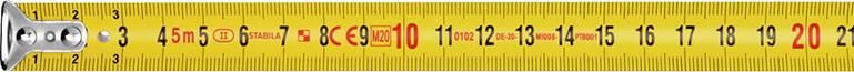 STABILA Taschenbandmaß BM 100, 3 m, metrische Skala