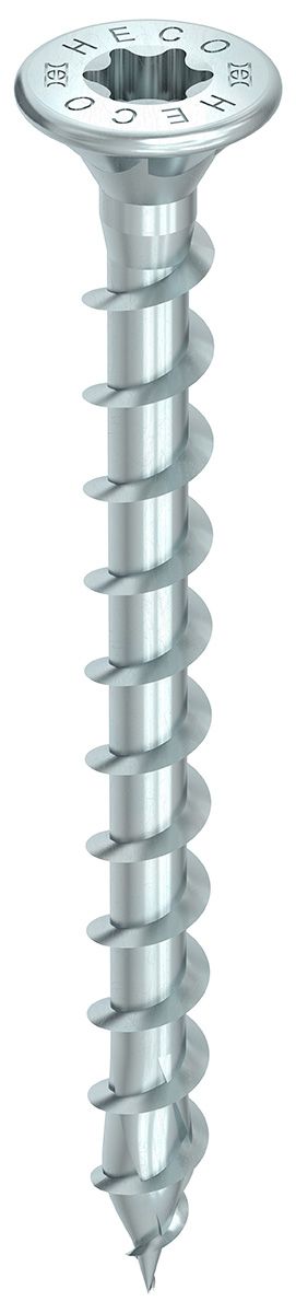 HECO-TOPIX-plus 3,5 x 12, Beschlagschraube, Senkkopf mit Frästaschen, T-Drive, Vollgewinde, verzinkt blau, A3K, 1000 Stück, VARIANTA-Handwerkerverpackung