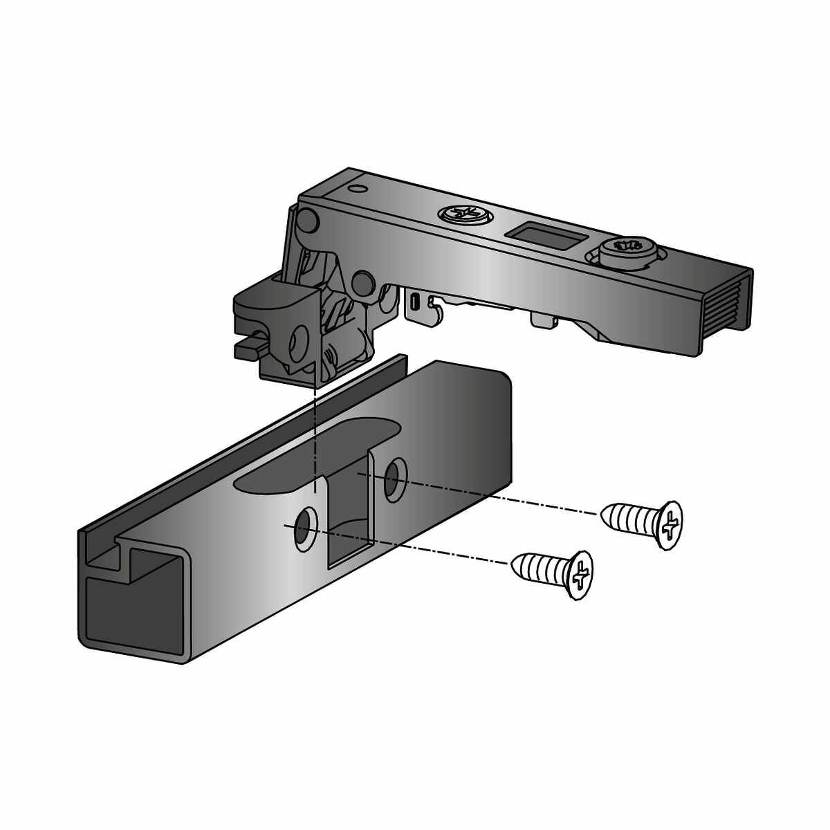 Intermat Alurahmenscharnier (Intermat 9936 Alu), e