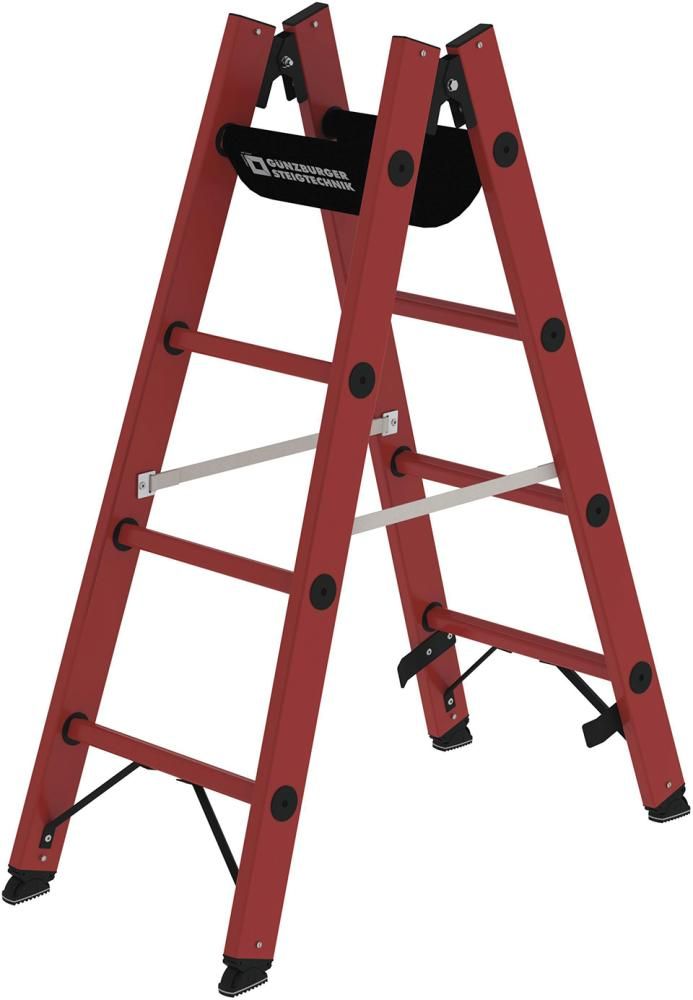 GFK-Stehleiter 2x4 GFK-Sprossen Leiterlänge 1,27 m Arbeitshöhe bis 2,50 m