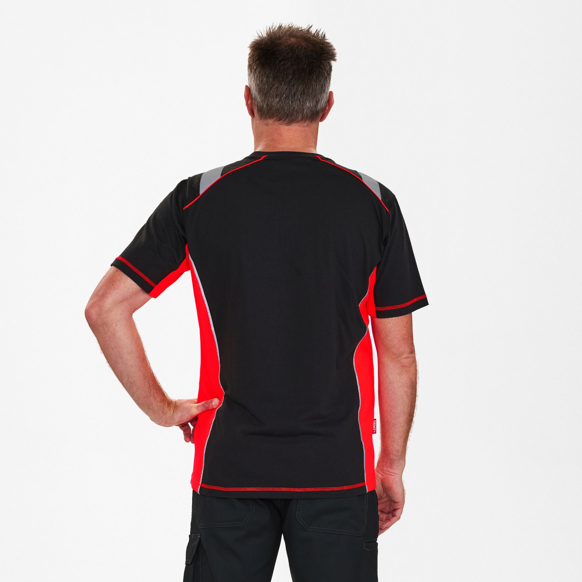 Cargo T-Shirt Schwarz/Rot, Gr. XL