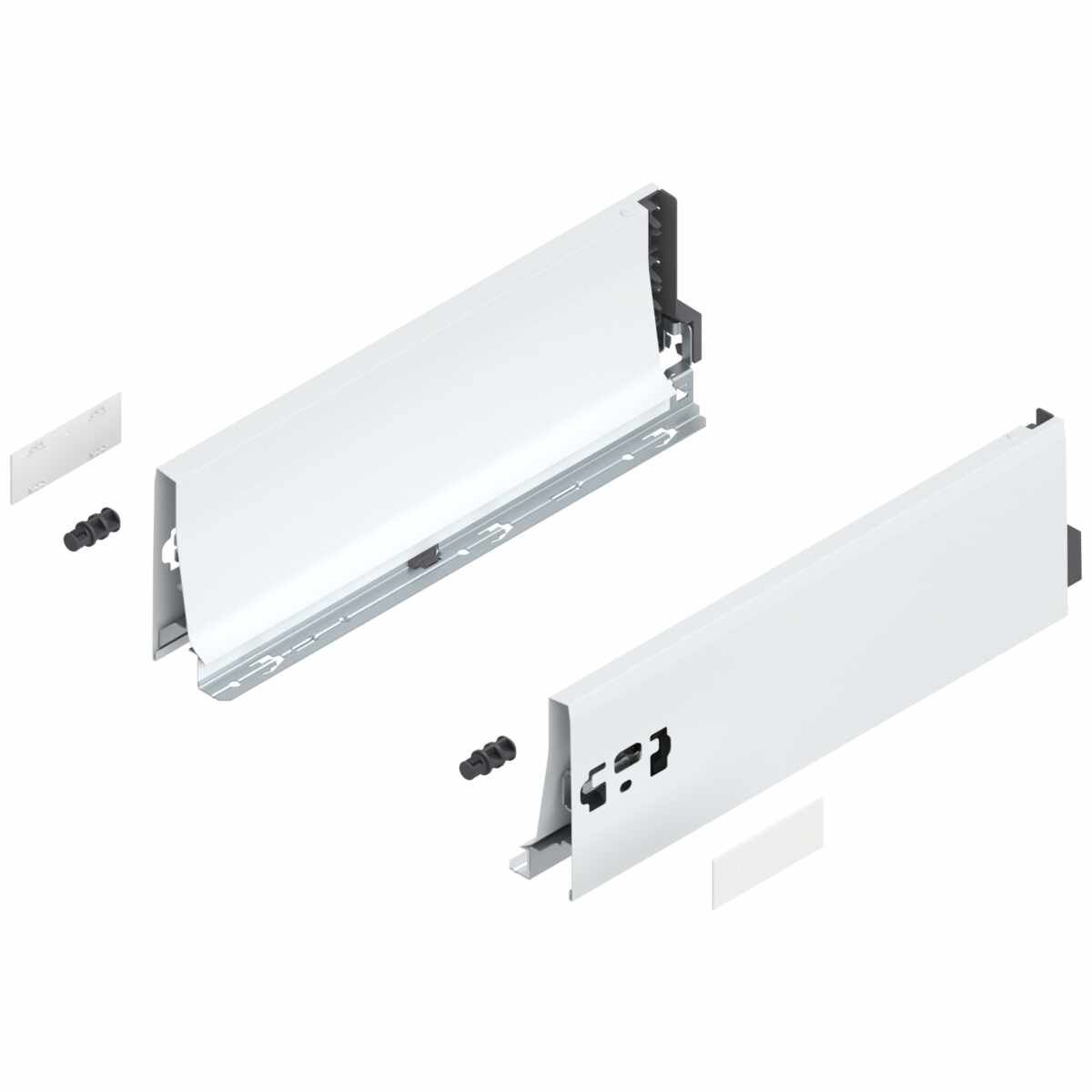 TANDEMBOX Zarge, Höhe K (115.6 mm), NL=350 mm, links/rechts, für TANDEMBOX antaro , seidenweiß