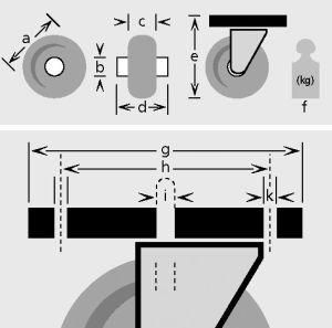Lenkrolle 80mm L420.B55 Platte,Gummi schw.RL,FestL420.B55.081 BS ROLLEN