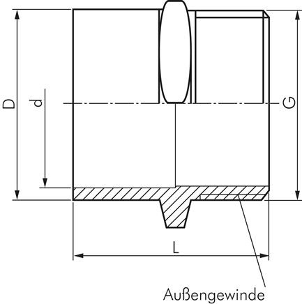 Klebe-Gewindenippel, PVC-U, 12x16mm (ixa)-G 3/8" AG