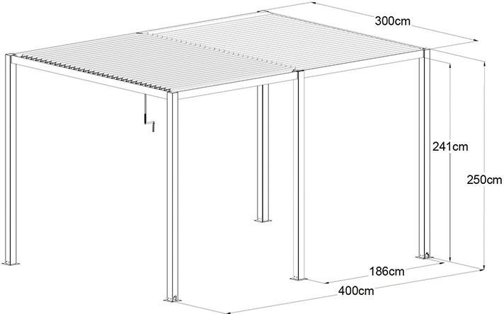 Terrassenürdachung 12m² iokimatisch 4x3 m