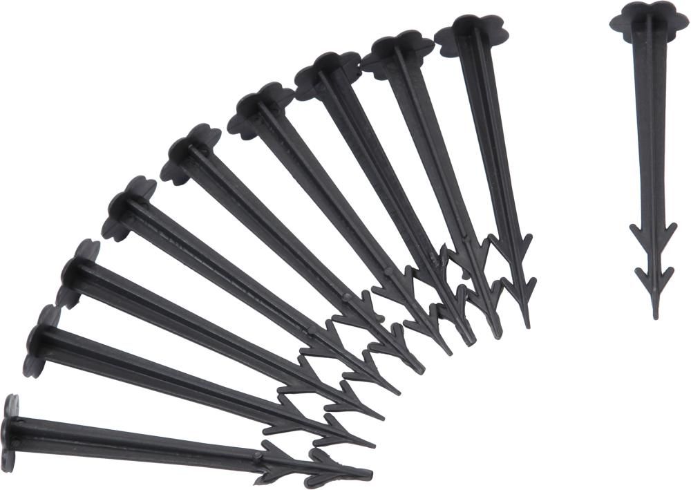 Bef.-Erdnägel Clas.,10St.L=12cm,Kunstst.,schwarz