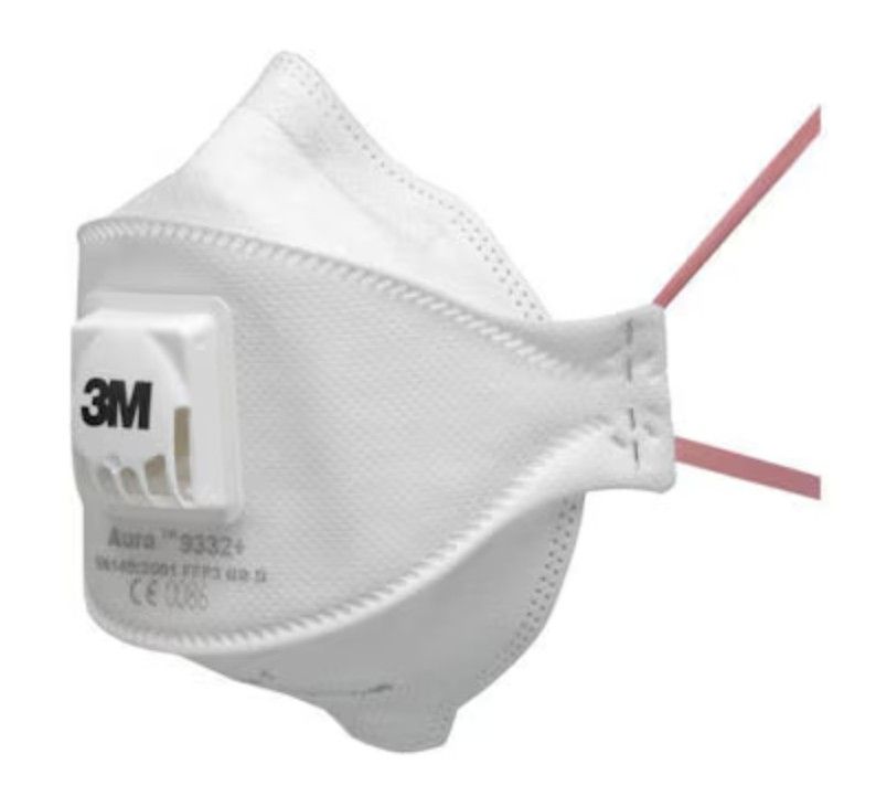 3M™ AURA™ PARTIKELMASKE, FFP3, MIT VENTIL, 9332+ , weiß