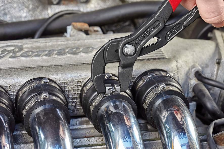 Schlauchklemmenzange für CLIC-Typ-SchlauchschellenGriffe kunststoff- überzogen 180mm KNIPEX