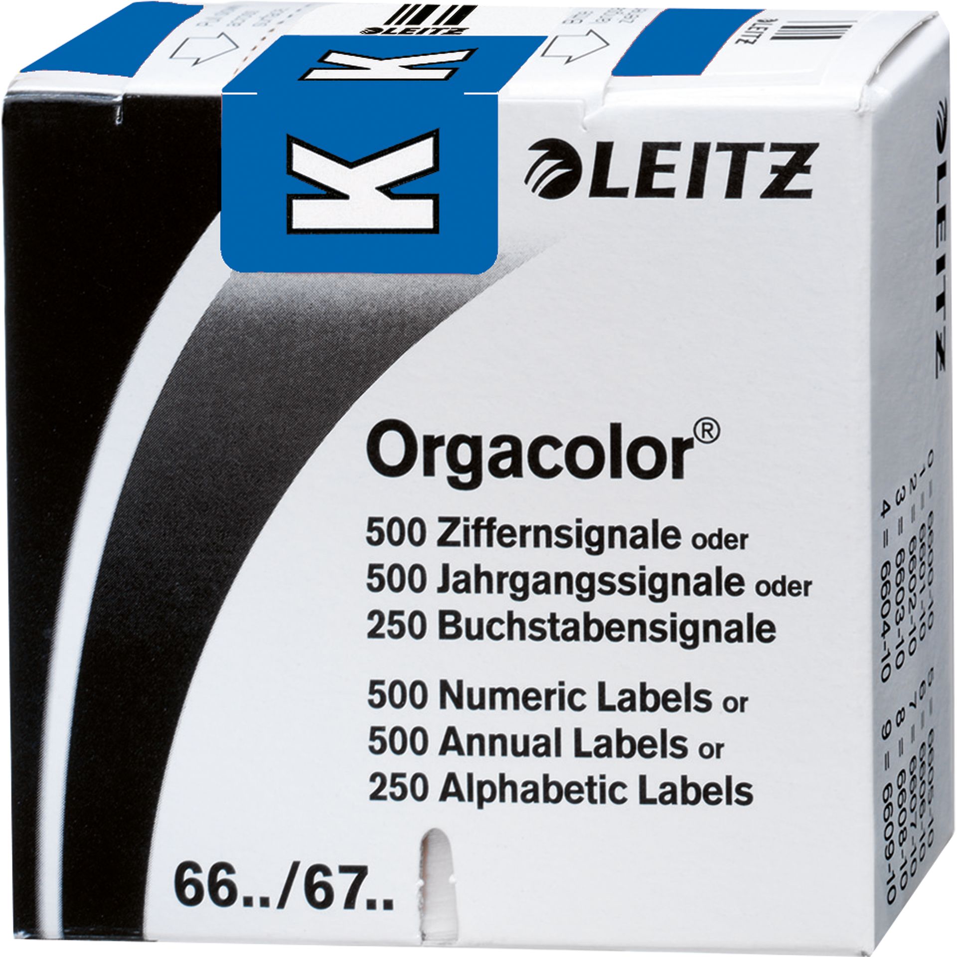 Buchstabensignal Orgacolor K blau 250 St./Pack.