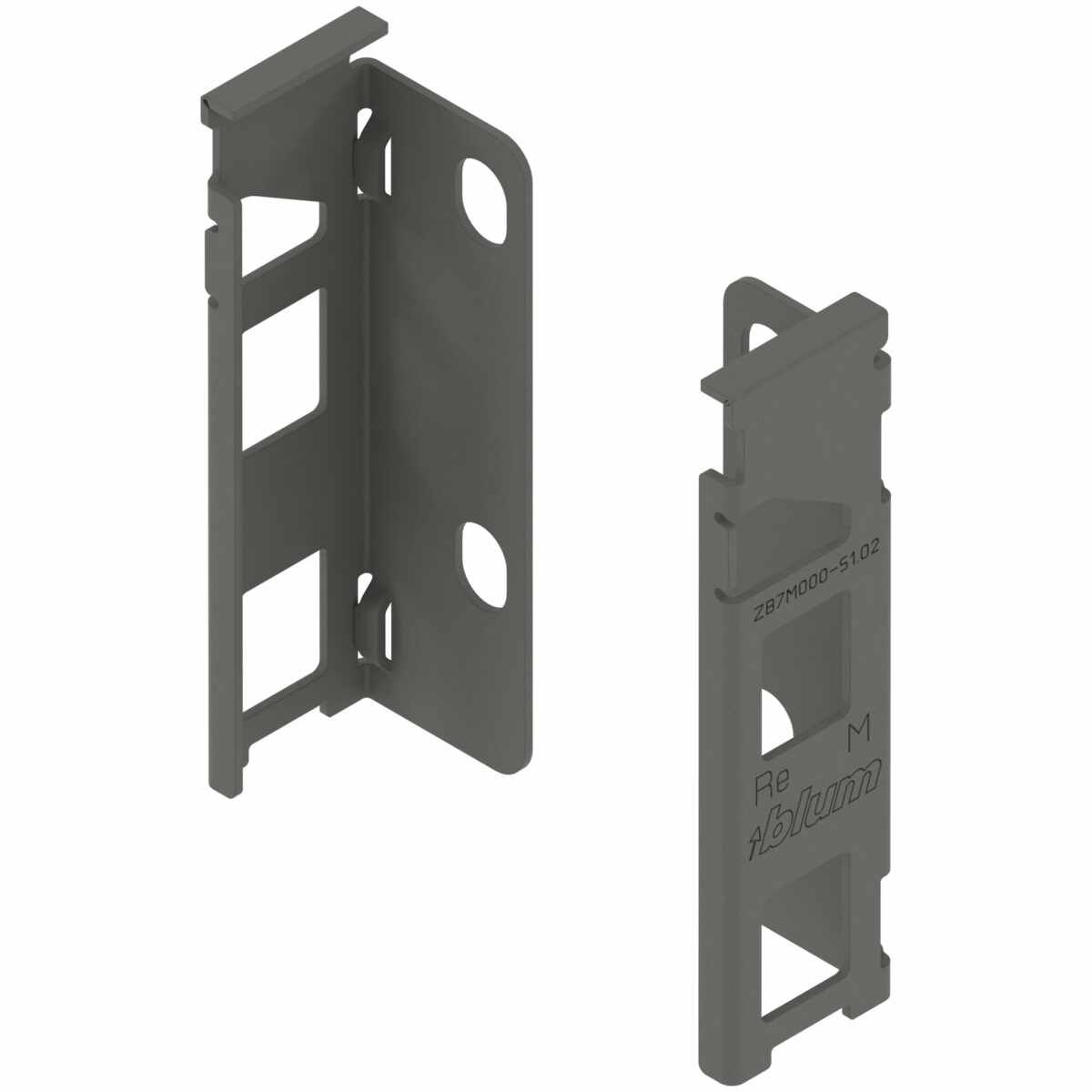 LEGRABOX Holzrückwandhalter, Höhe M (106 mm), links/rechts, oriongrau matt