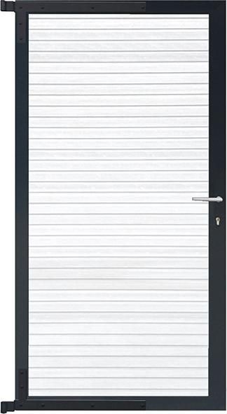 WAREN-Tor-Komplettset 90 x 173 cm, Rahmen anthrazit Füllung white