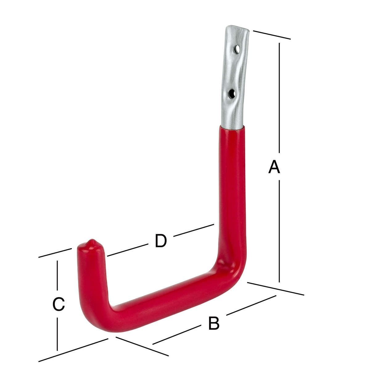 Wandhaken U-Form 300 x 255 x 96 x 212 verzinkt rot gummiert