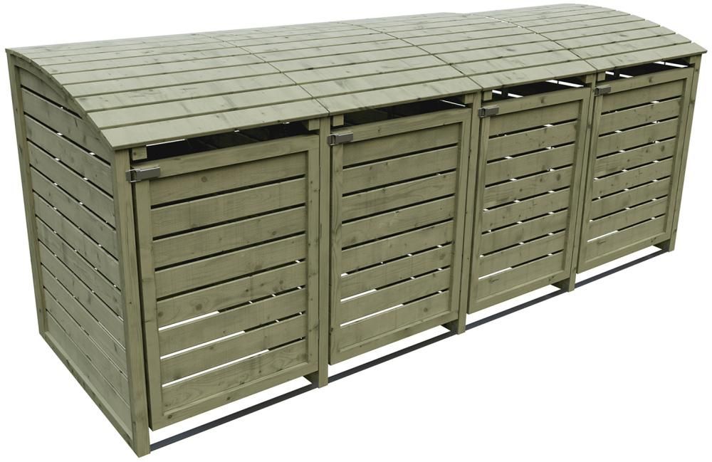 HENRI 4-fach B 300 x T 90 x H 120 cm, kdi-grün inkl. Rückwand Mülltonnenabtrennung