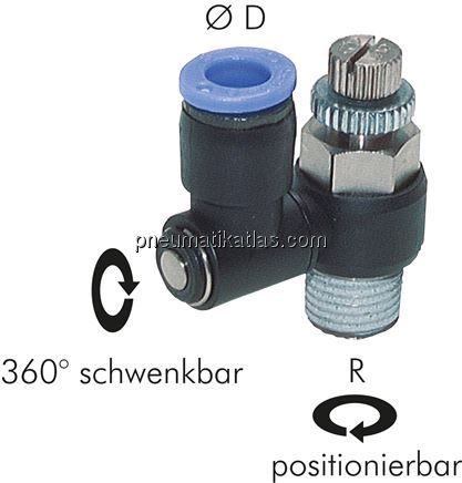 Drosselrückschlagventil M 5-4mm, abluftregelnd