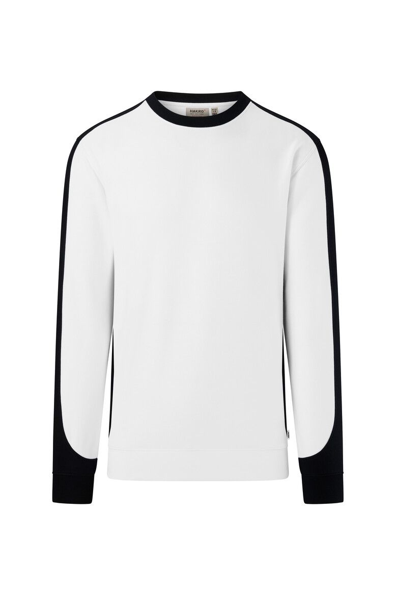 HAKRO Sweatshirt Contrast MIKRALINAR® ECO weiß/schwarz, 2XS
