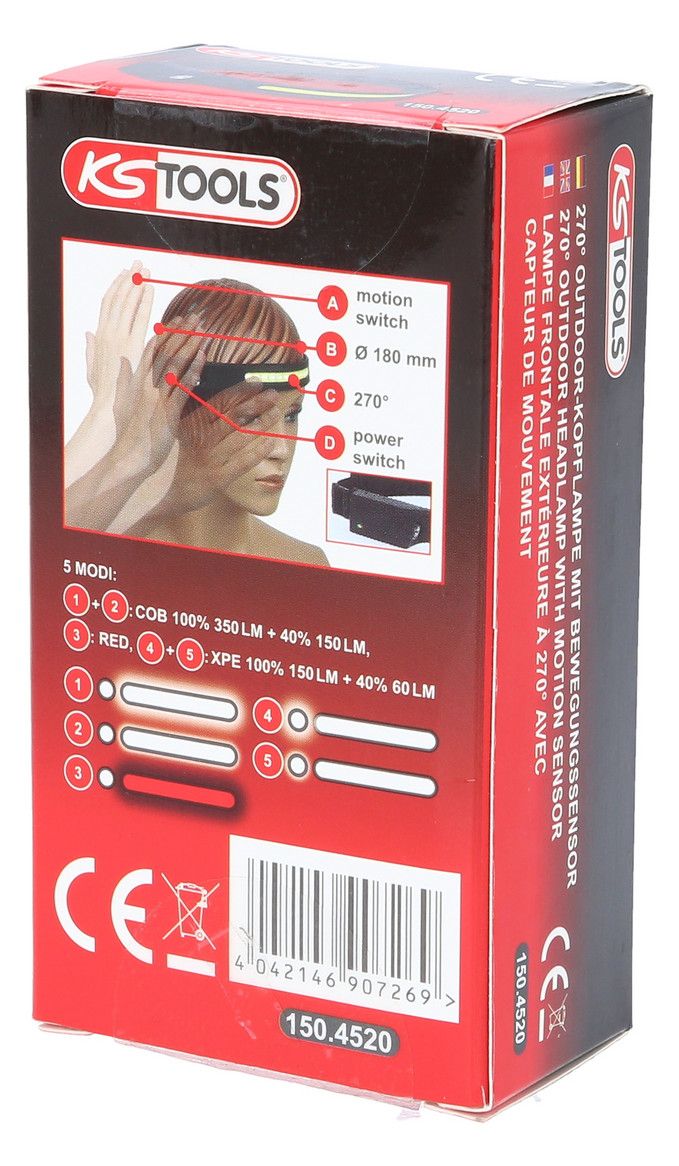 KS LED-Kopflampe, "Outdoor" 270°