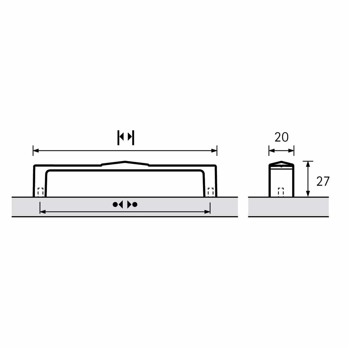 Griff Luro, Bohrabstand 128, L 138 mm, B 20 mm, H