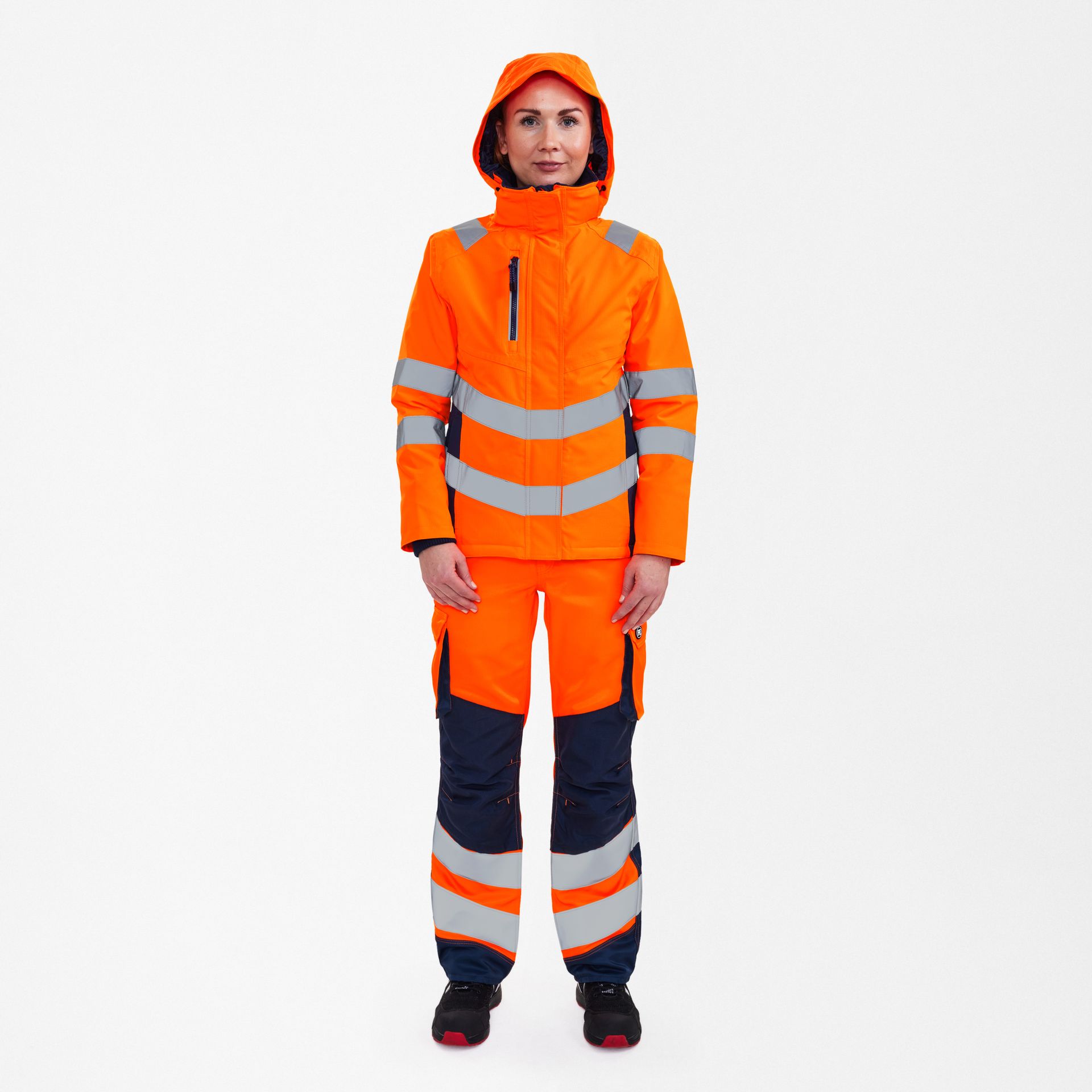 Safety Damen Winterjacke Orange/Blue ink, Gr. S