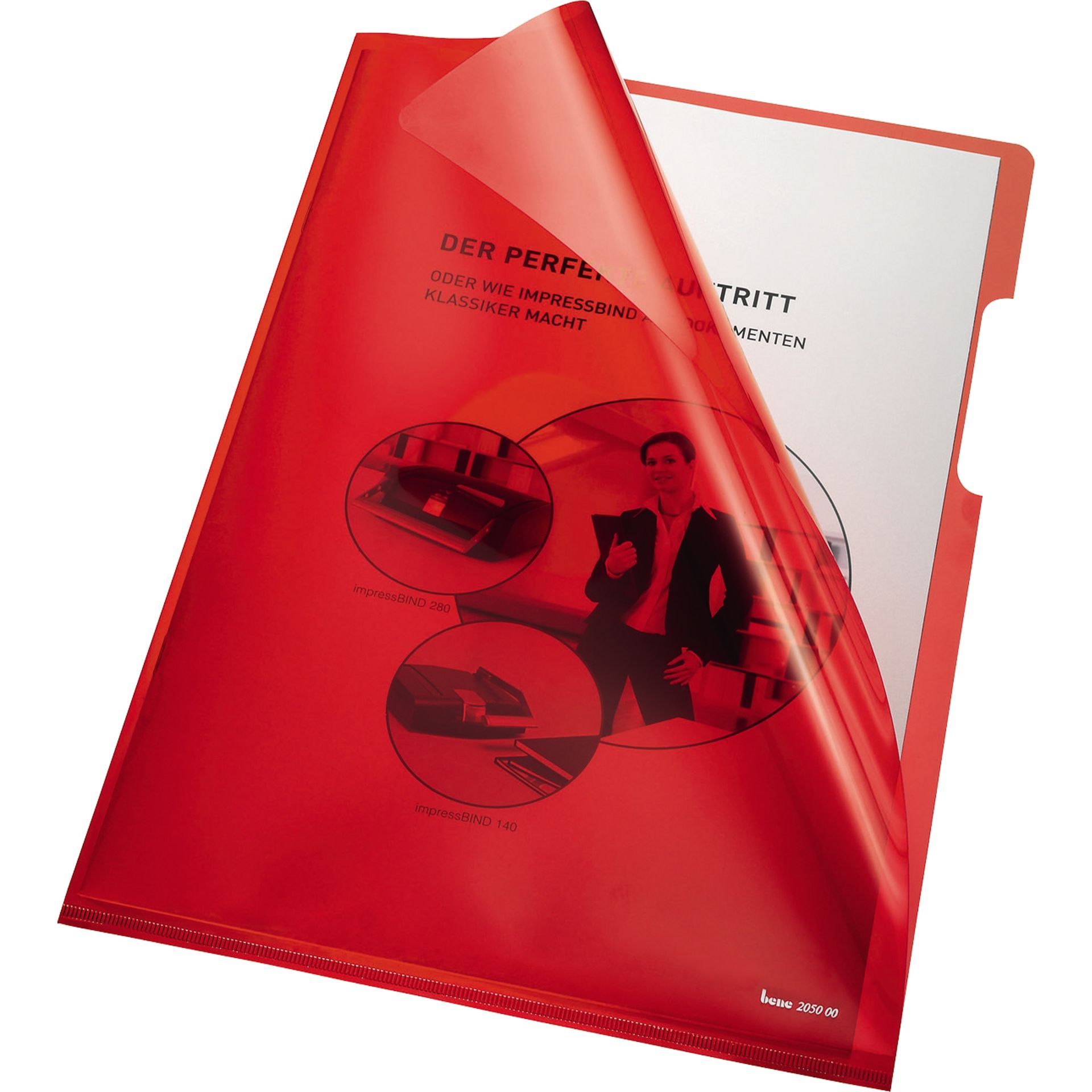 Sichthülle DIN A4 HPVC rot 100 St./Pack.