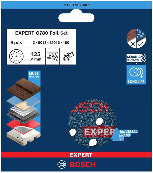 BOSCH Schleiffoliensatz, 9-teilig