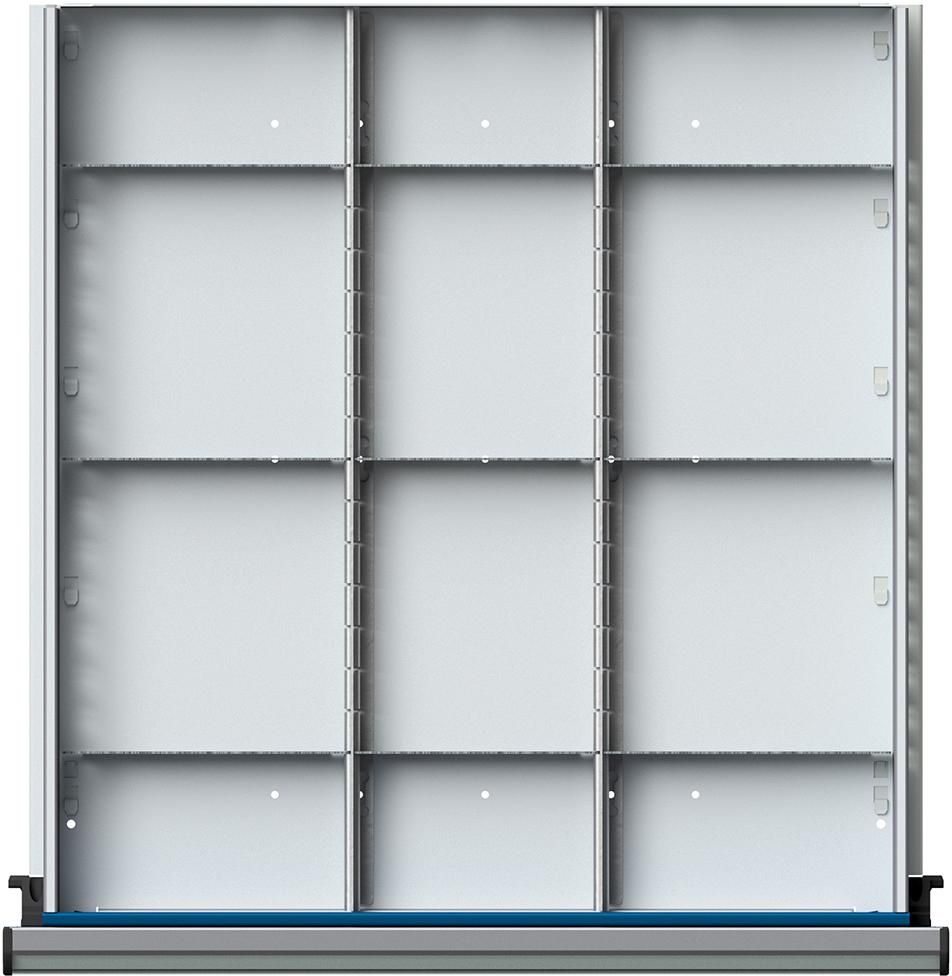 Schubladeneinteilungssatzfür FH 90-150mm 1/3 Teilung f.Schublade B500xT540 mm