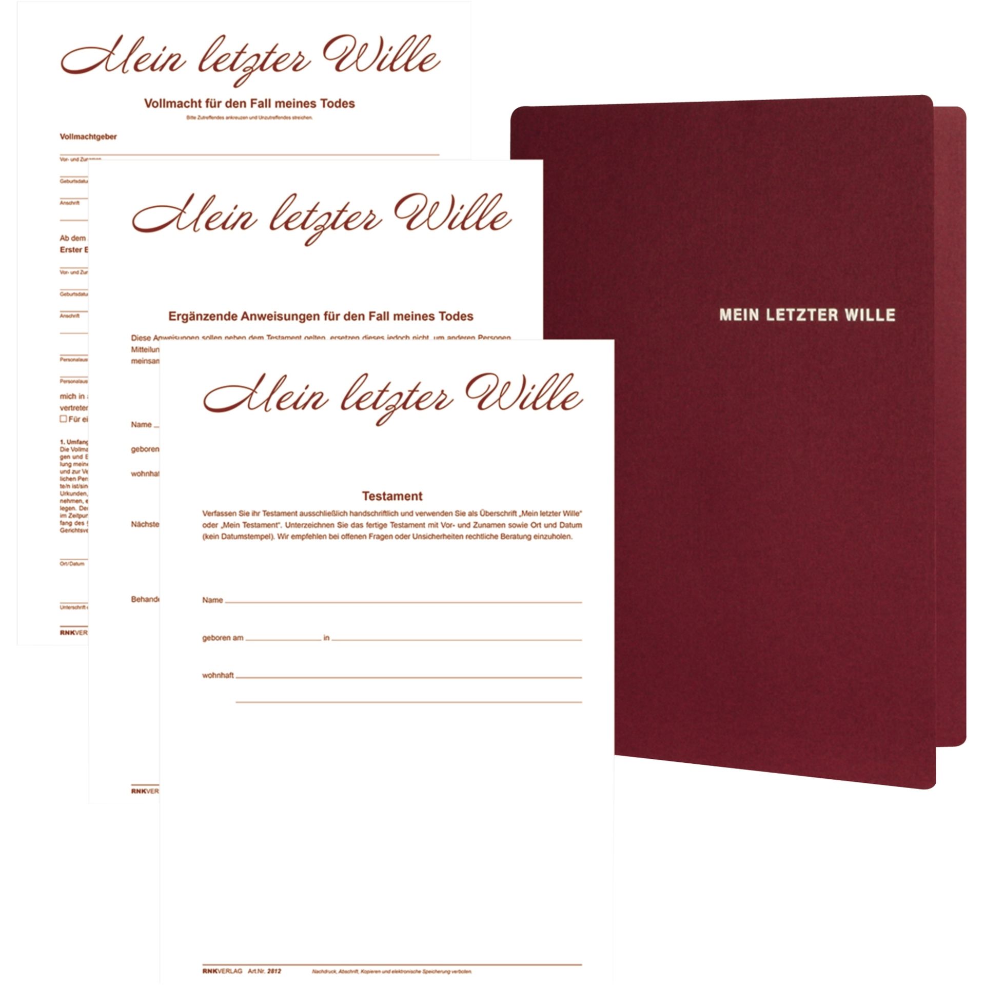 Mappe Mein letzter Wille A4