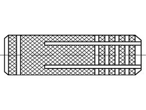 ART 88910 Metalldübel gerändelt Messing M 8 /10 x 28 S
