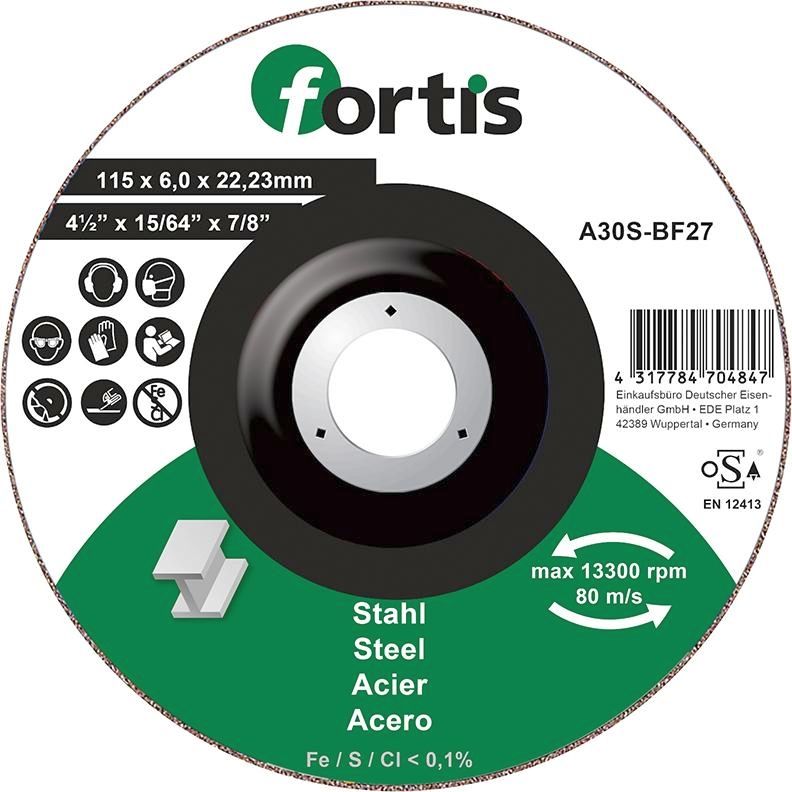 Schruppscheibe Stahl 115 x 6,0 mm FORTIS
