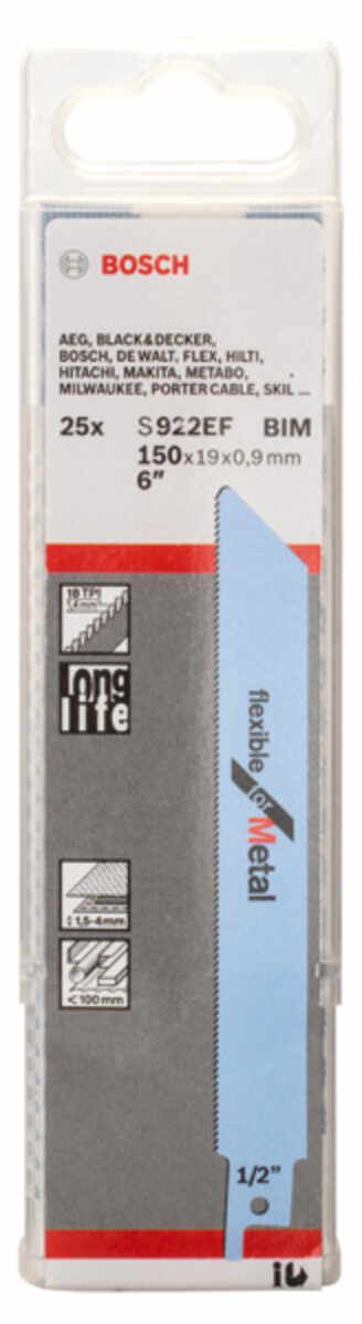 Säbelsägeblatt S 922 EF, Flexible for Metal, 25er-Pack