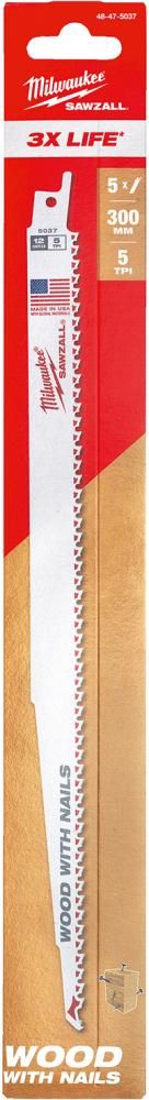 Säbelsägeblatt Demontage THIN KERF 300 x 5 mm (5 TPI) Milwaukee
