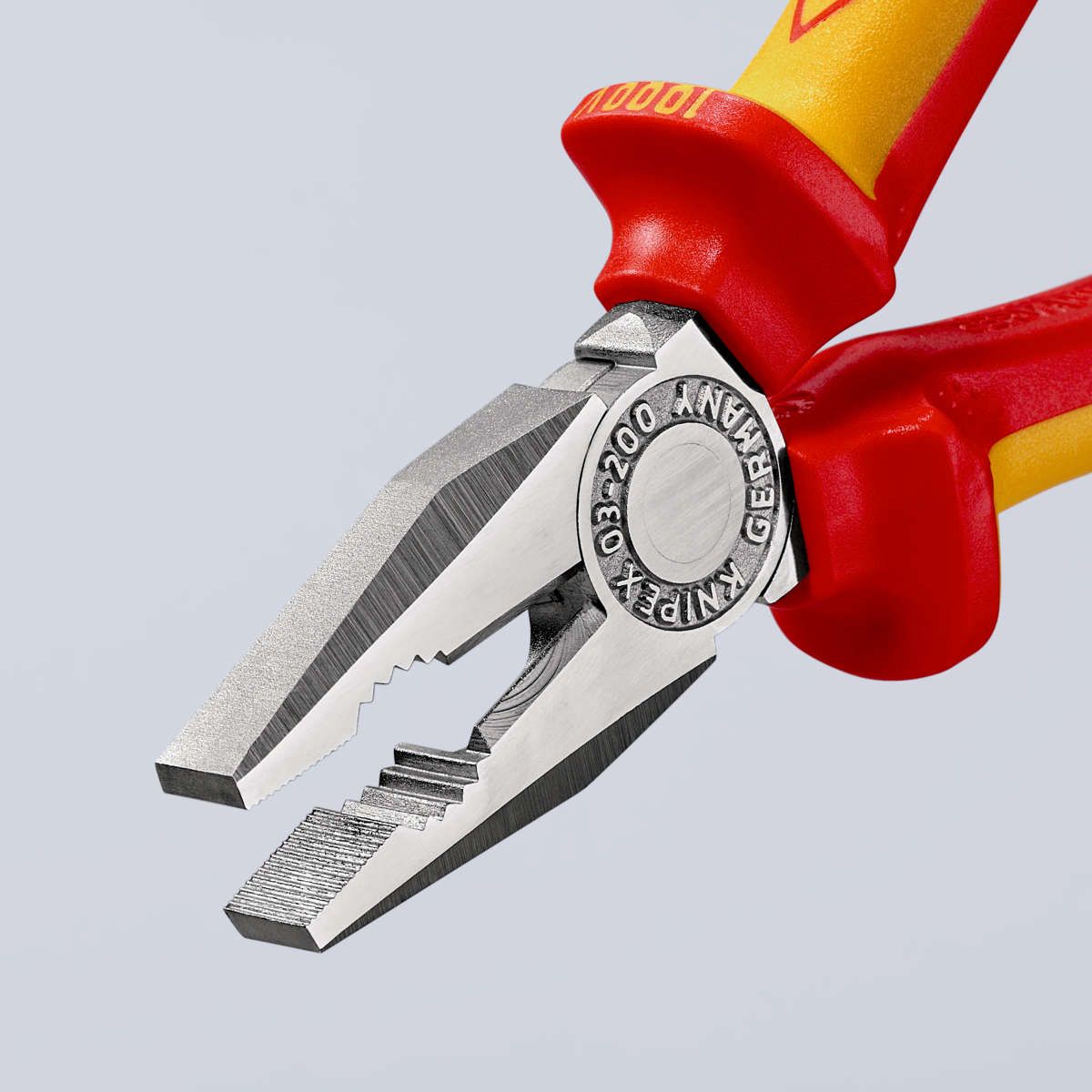KNIPEX 03 06 200 Kombizange isoliert mit Mehrkomponenten-Hüllen, VDE-geprüft verchromt 200 mm
