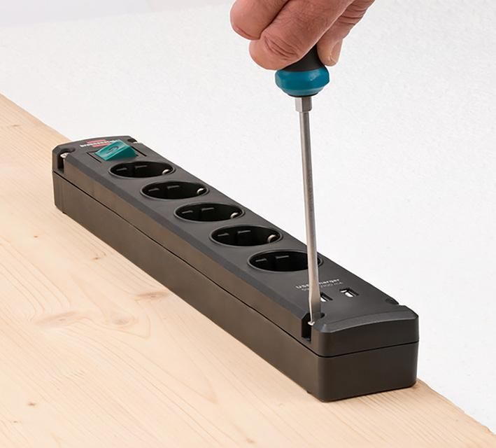 Steckdosenleiste 5-fach H05VV-F3G1,5 3m Bremounta USB Brennenstuhl