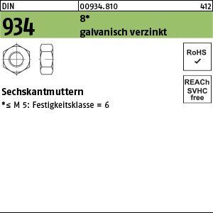Sechskantmuttern 8 galvanisch verzinkt