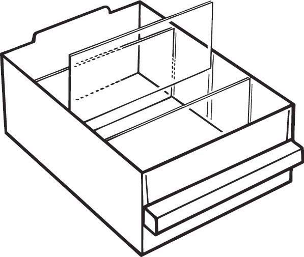Trennwand für Schublade Typ 250-02 transparent Satz = 12 Stück RAACO