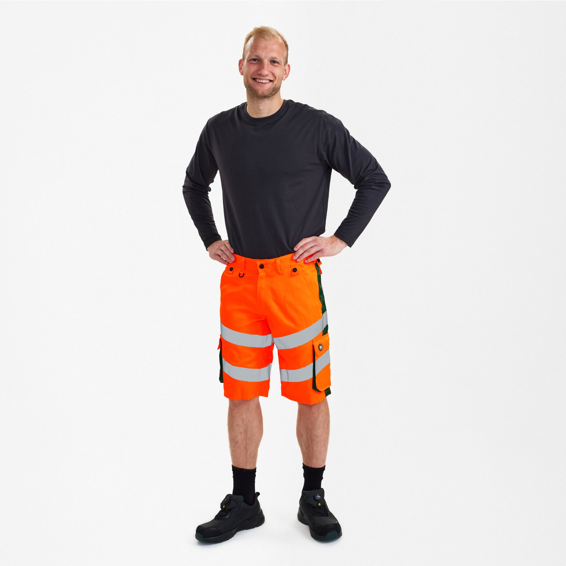 Safety Light Arbeitsshorts Orange/Grün, Gr. 42