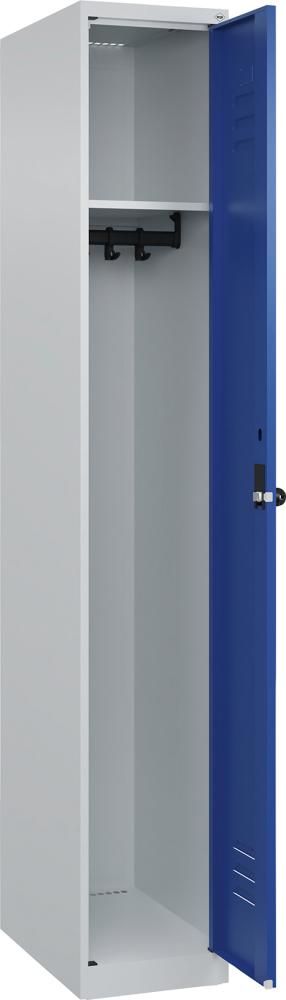 Garderobenschrank CLASSICB300xT500xH1850 mm RAL 7035/5010, 1 Abteil bodenstehend