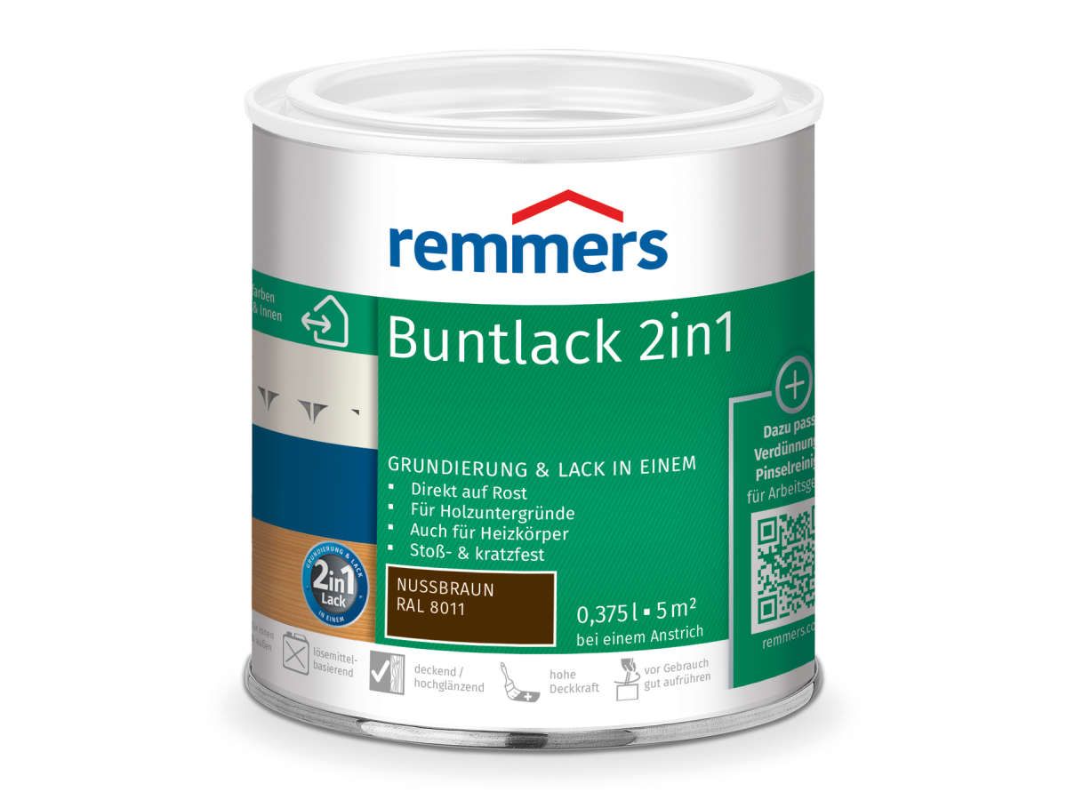 Buntlack 2in1 nussbraun (RAL 8011) 0.375 l