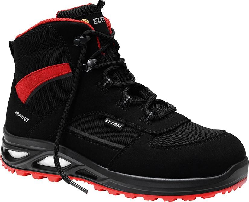 Damen-Schnürstiefel HANNAH XXTL black-red Mid ESD S3, Gr.35