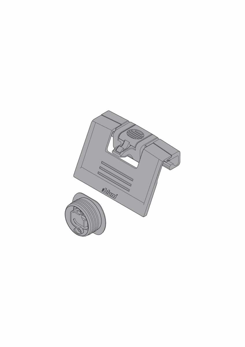Griff + Mitnehmer für Innenschubkasten, für TANDEMBOX intivo/antaro, seidenweiß/staubgrau