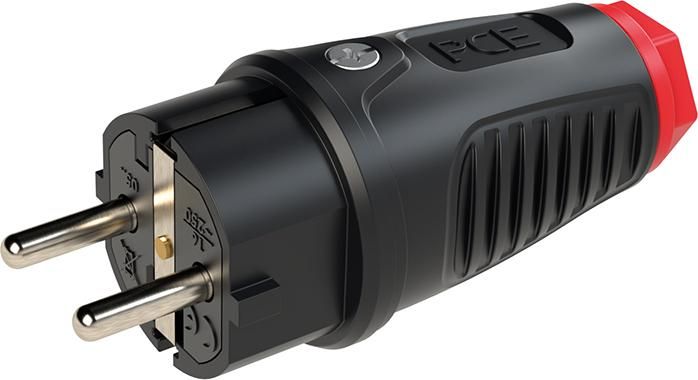 Schutzkontaktstecker IP54 Vollgummi 16A / 250V AC / 3p (2P+E)