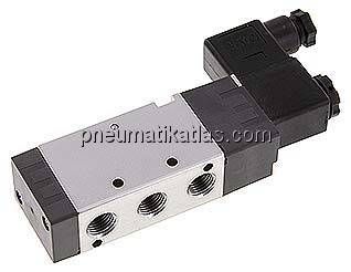 5/2-Wege Magnetventil, G 1/4", Federrückstellung, 24 V=